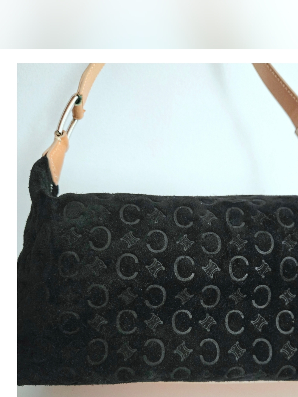 Authentic CELINE Rare Suede Vintage Macadam Bag Clutch Pochette Wallet Purse‎ - Picture 16 of 16